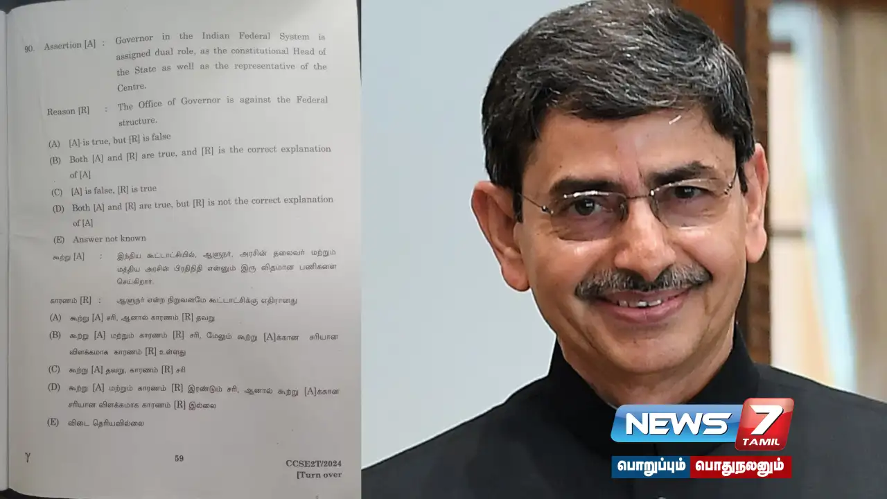 Controversy question about Governor's power in TNPSC question paper! You know what?