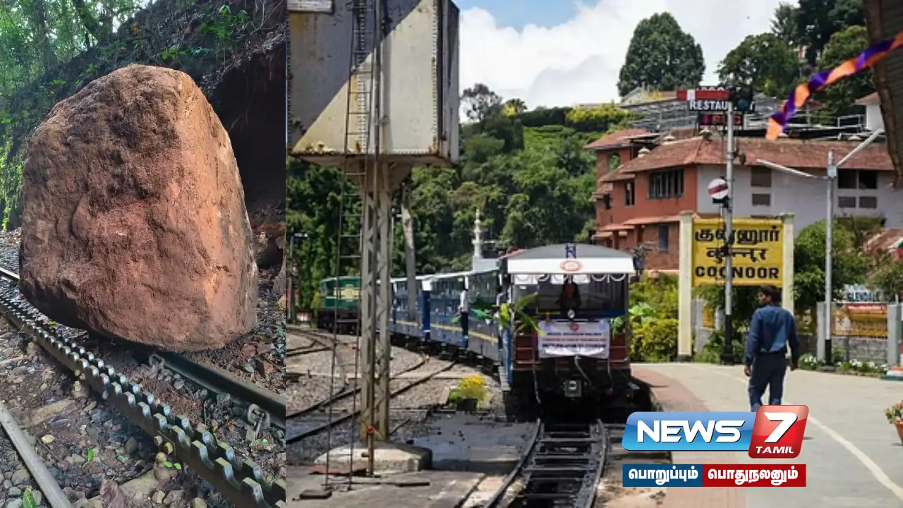 Coonoor-Mettupalayam hill railway track rock fall - rail damage!