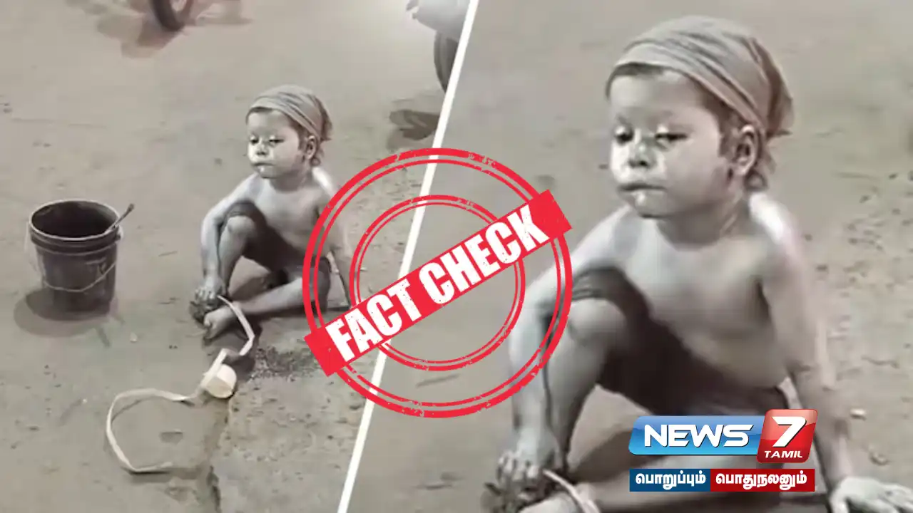 Is the viral video of a child being made to beg by applying 'silver paint' true?