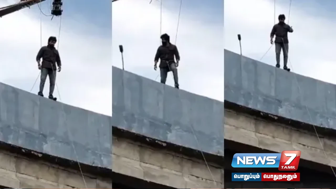 #Chennai | Shooting of Sivakarthikeyan's new film on GST Road flyover - Perungalathur brought to a standstill by the crowd!