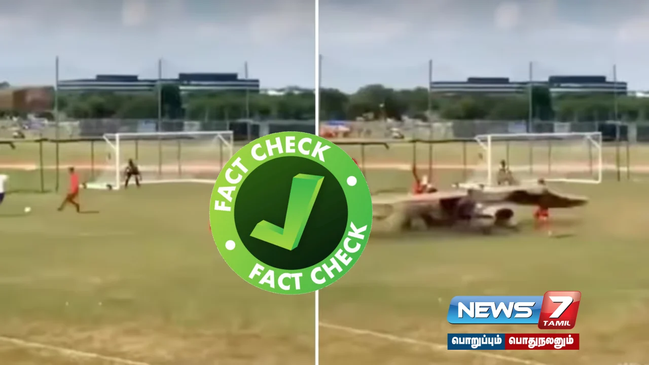 Is the viral video of a small plane crashing into a football field true?