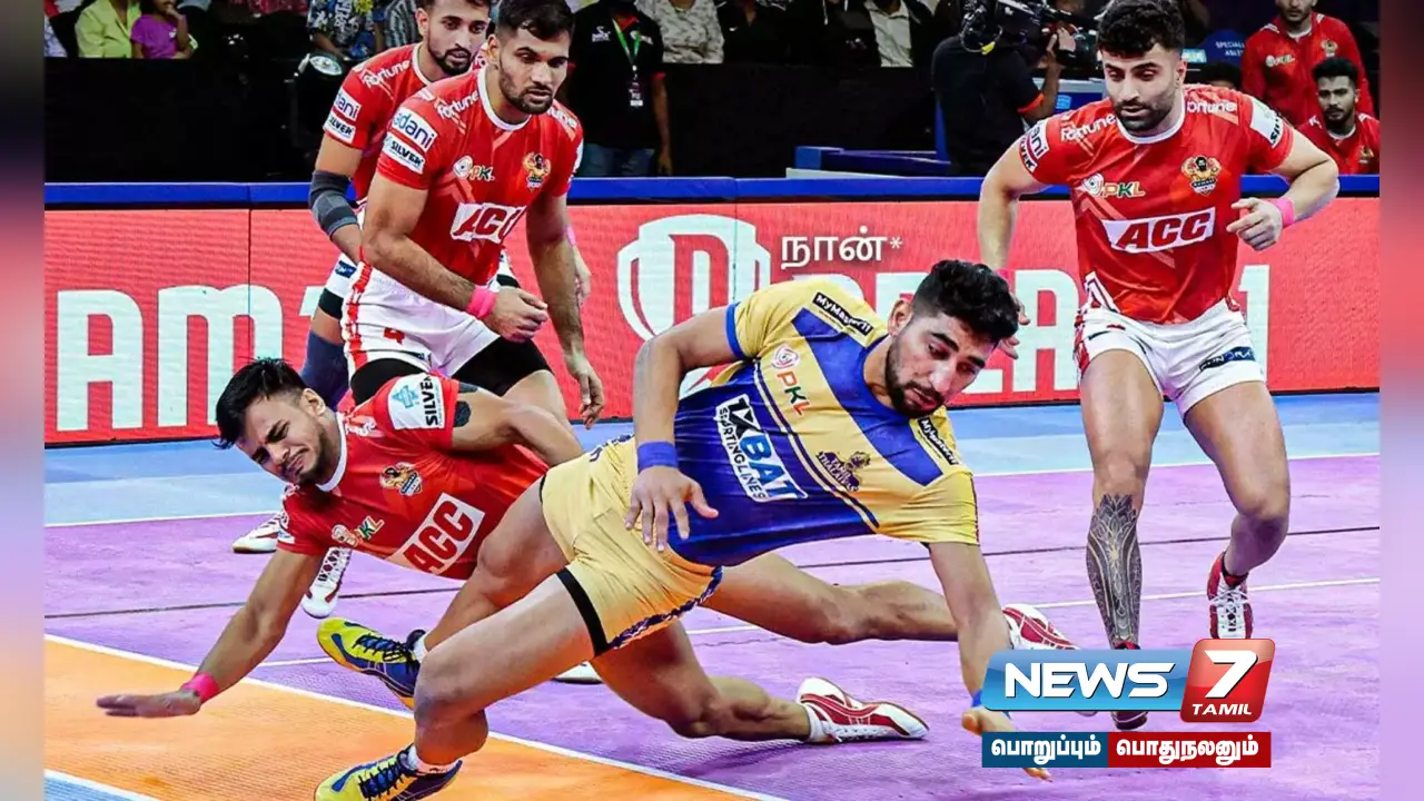 #ProKabaddiLeague | Tamil Thalaivas beat Gujarat Giants and won!