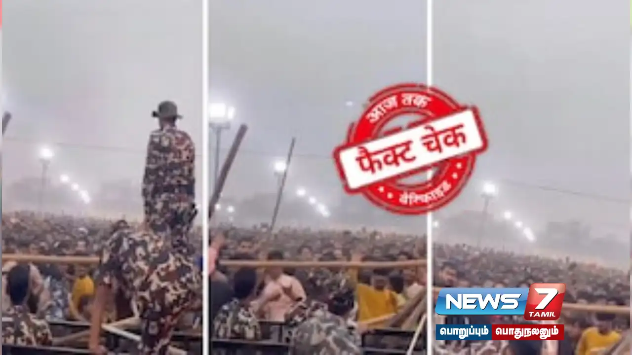 Is the viral post that says 'shoes were thrown at police at the Maha Kumbh Mela' true?